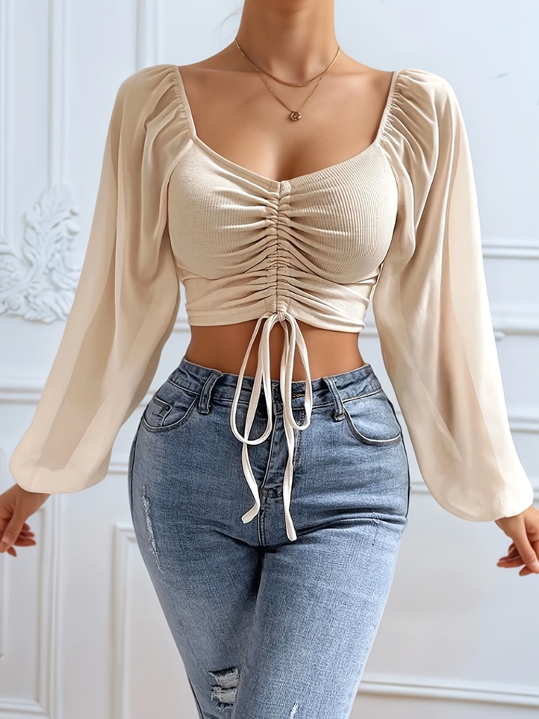 Blusa casual de manga larga