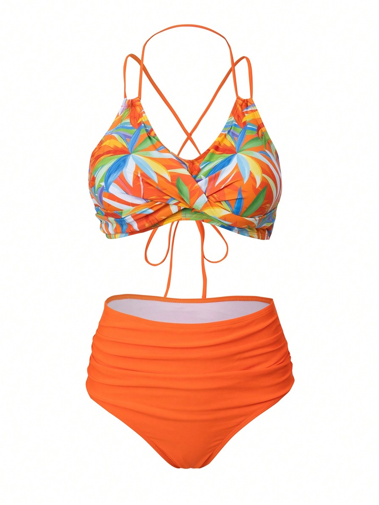 Conjunto De Bañador Mujer Estampado Tropical Carnaval