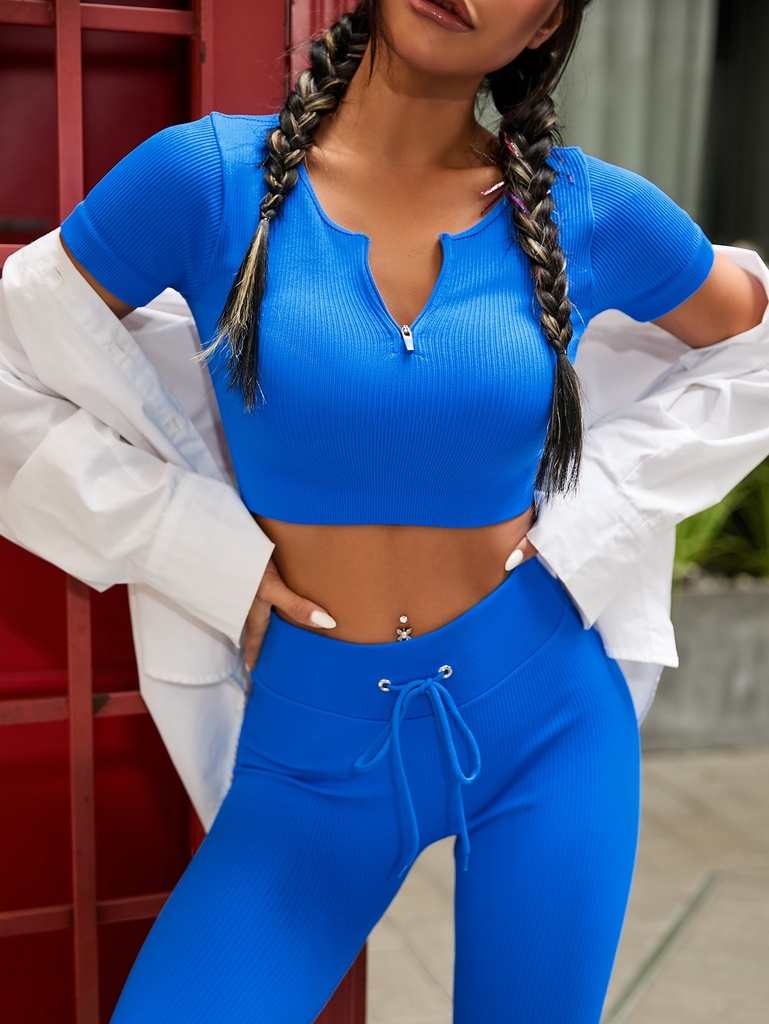 Conjunto de yoga inconsútil de 2 piezas, traje de gimnasio