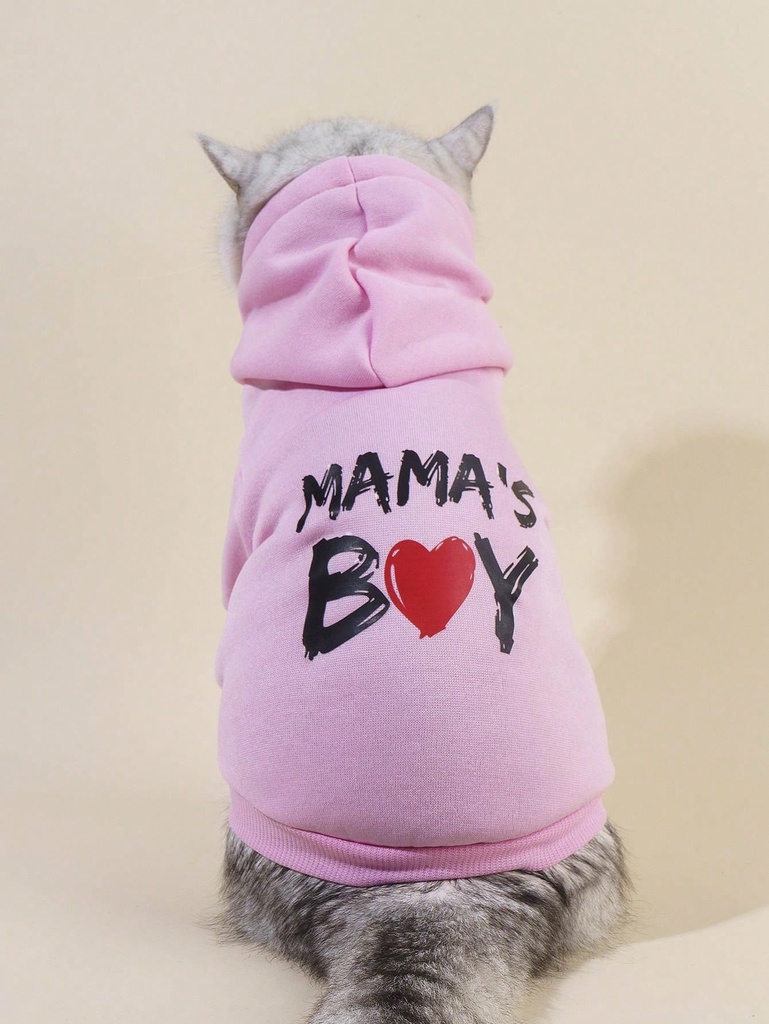PETSIN 1 Pieza Sudadera Rosa Con Estampado De Corazón Y Mascota Para Niños Mamá