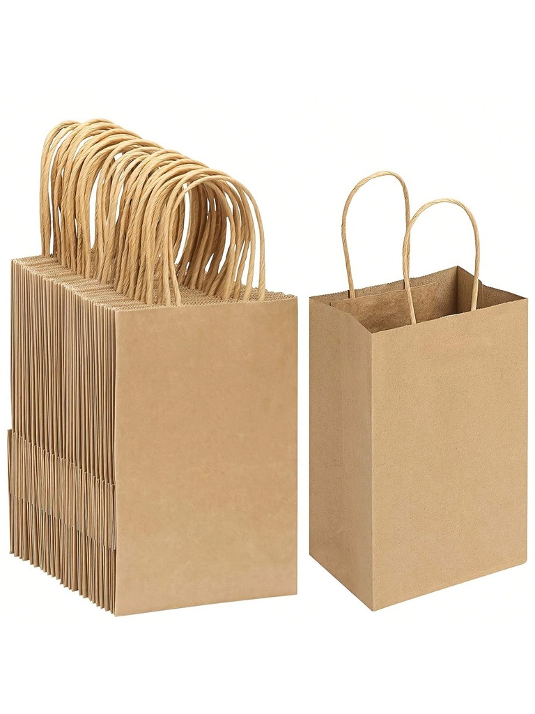10/25 piezas Bolsas de papel kraft, bolsas de embalaje de regalo, bolsas de regalo de Navidad, bolsas de regalo de Navidad con asa para bolsas de regalo de papel kraft para fiestas, bolsas de caramelos de cumpleaños, bolsas de regalo de fiesta