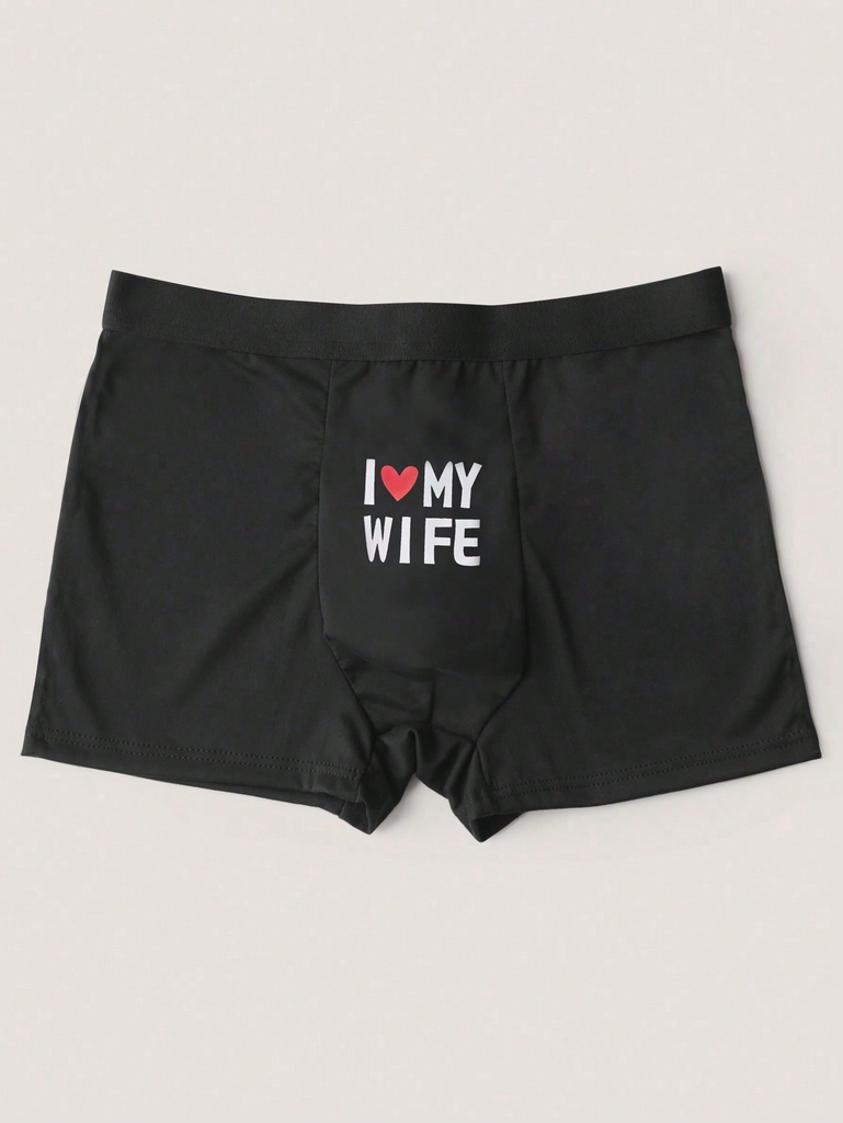 Shorts Para Hombre Con Patrón Creativo De Gráficos Y Letras Impresas, Estilo Delgado Y Sexy De Bóxer, Alta Elasticidad Y Transpirable