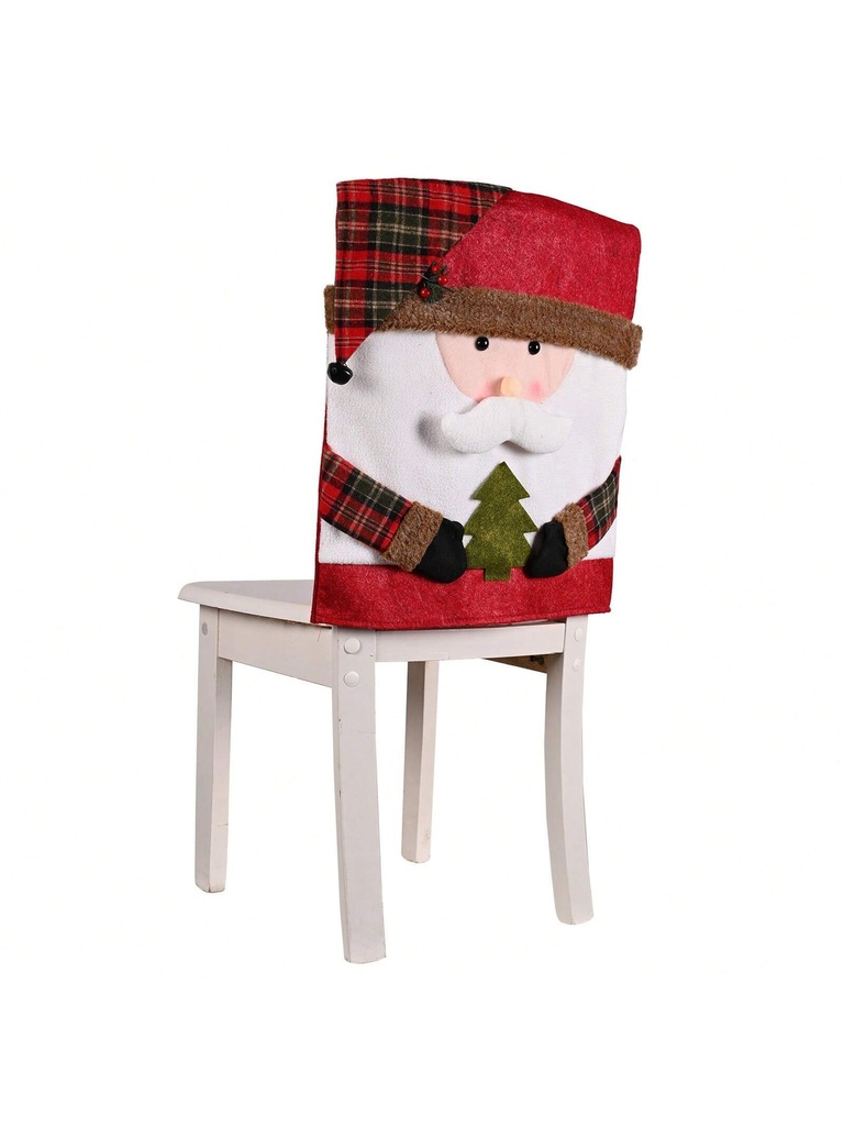 1 pieza Funda para silla de decoración navideña, Funda para taburete de nuevo estilo, Funda para silla con muñeca, Decoración de Papá Noel, Muñeco de nieve, Alce, Decoración del hogar, Regalo de Navidad