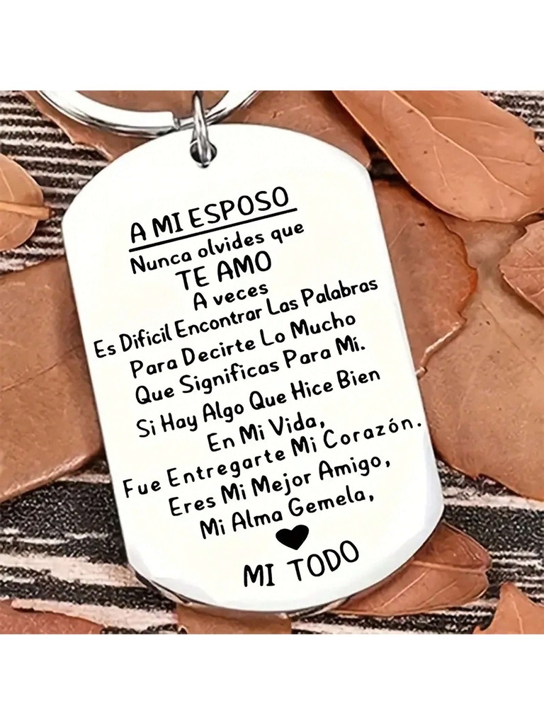 1 pieza Llavero de acero inoxidable unisex, joyería de pareja para regalo del Día de San Valentín o aniversario