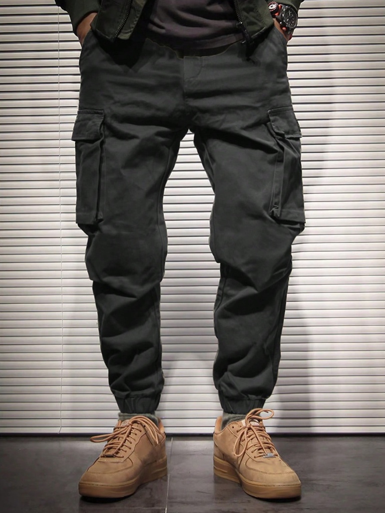 Manfinity Hypemode Pantalones Holgados De Carga Para Hombres Con Varios Bolsillos