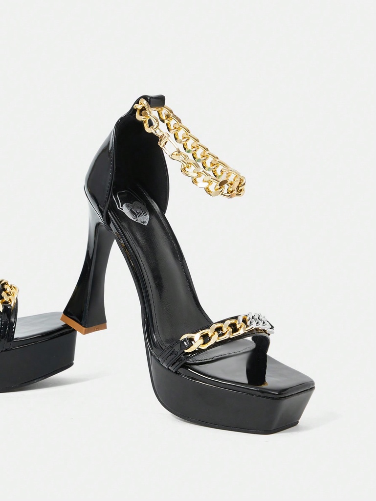 CUCCOO SZL Sandalias De Tacón Cuadrado Y Punta Cuadrada De Moda Para Mujeres