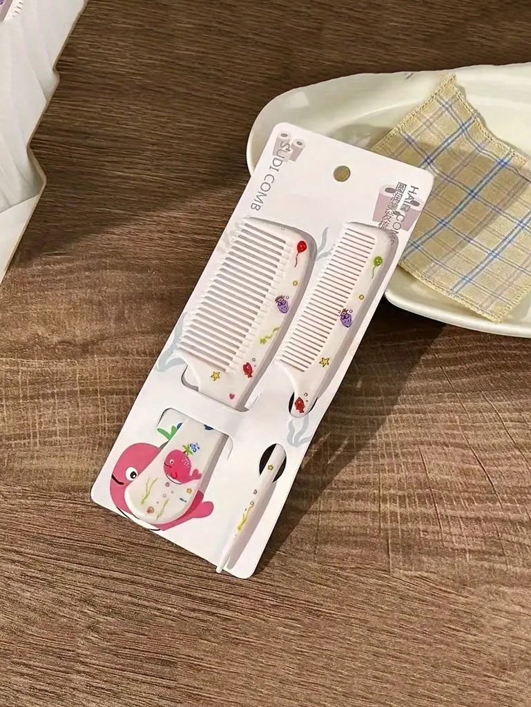 1 Set de Peine de Cabello de Dibujos Animados para Niños, Pequeño Peine de Set Portátil para Bebés con Patrones de Animales, Empaque Aleatorio