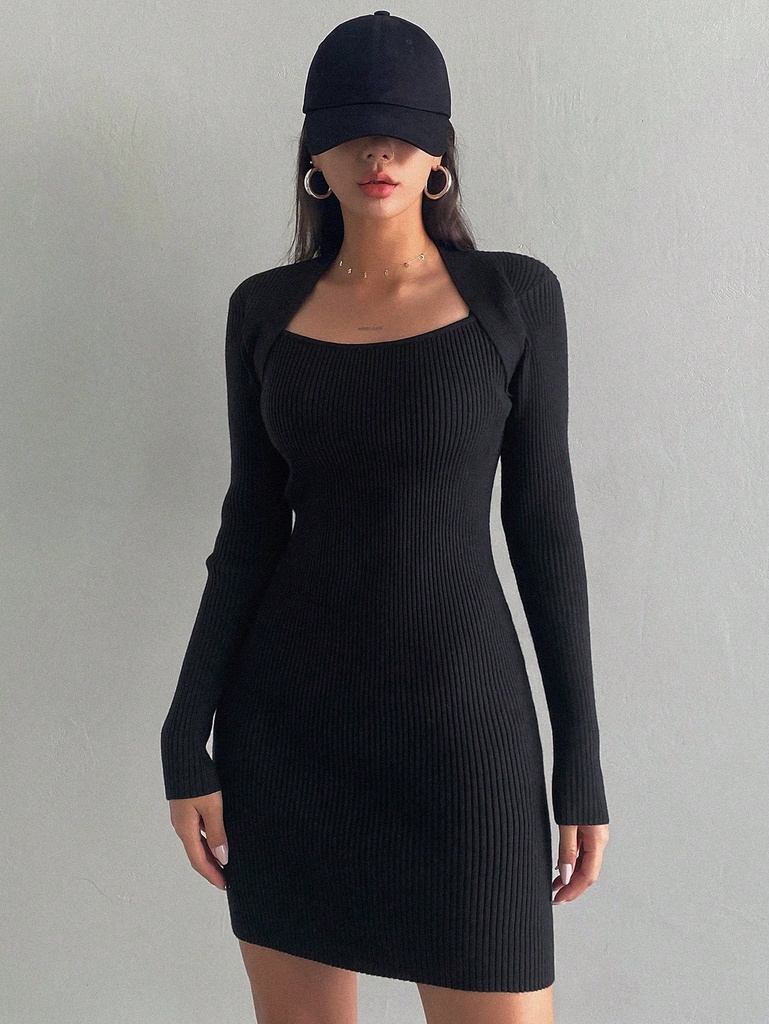 Dazy Star Vestido Suéter De Cuello Reina Ana Para Mujer