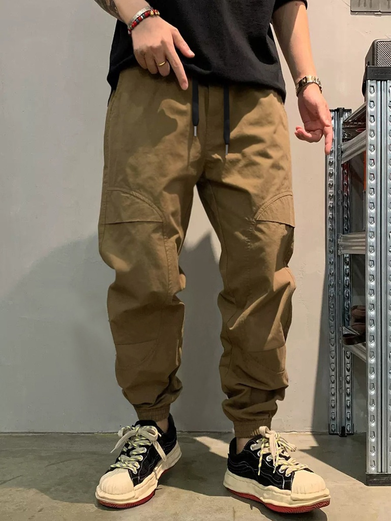 Manfinity Hypemode Pantalones Holgados De Cintura Con Cordón De Color Sólido Para Hombre