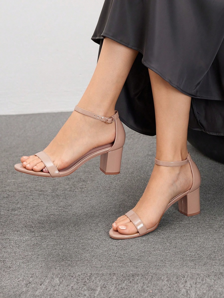 CUCCOO BIZCHIC Sandalias abiertas de unicolor, de cordones, sencillas y diarias para mujer, adecuadas para Halloween, Navidad y otoño
