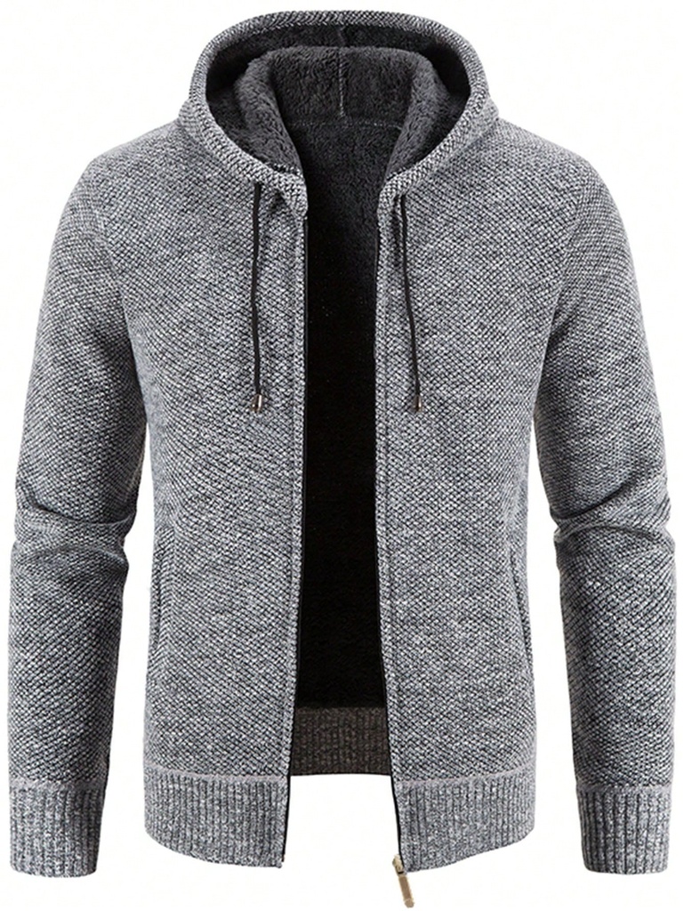 Manfinity Homme Hombres Cárdigan con diseño con cordón con cremallera delantera