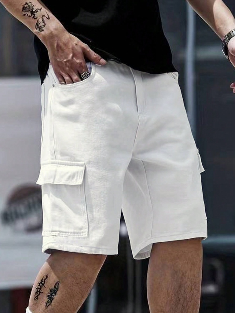 Manfinity Homme Pantalones Cortos Casuales De Múltiples Bolsillos Para Hombres