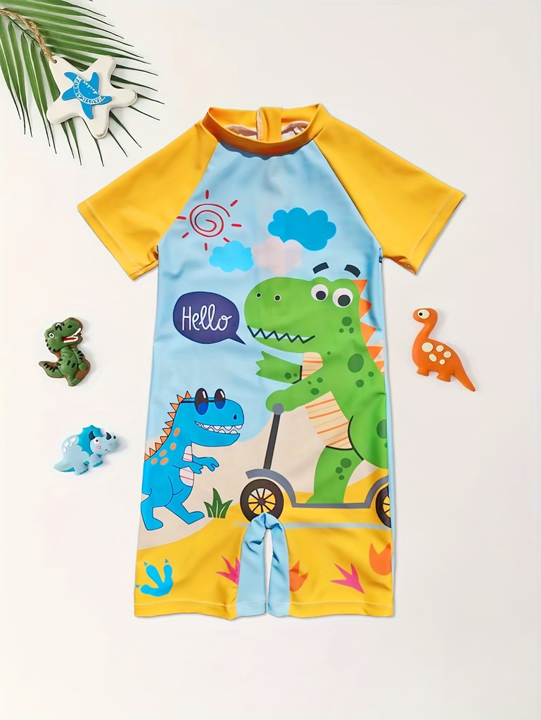 Traje de baño de una pieza para niños con estampado de moda