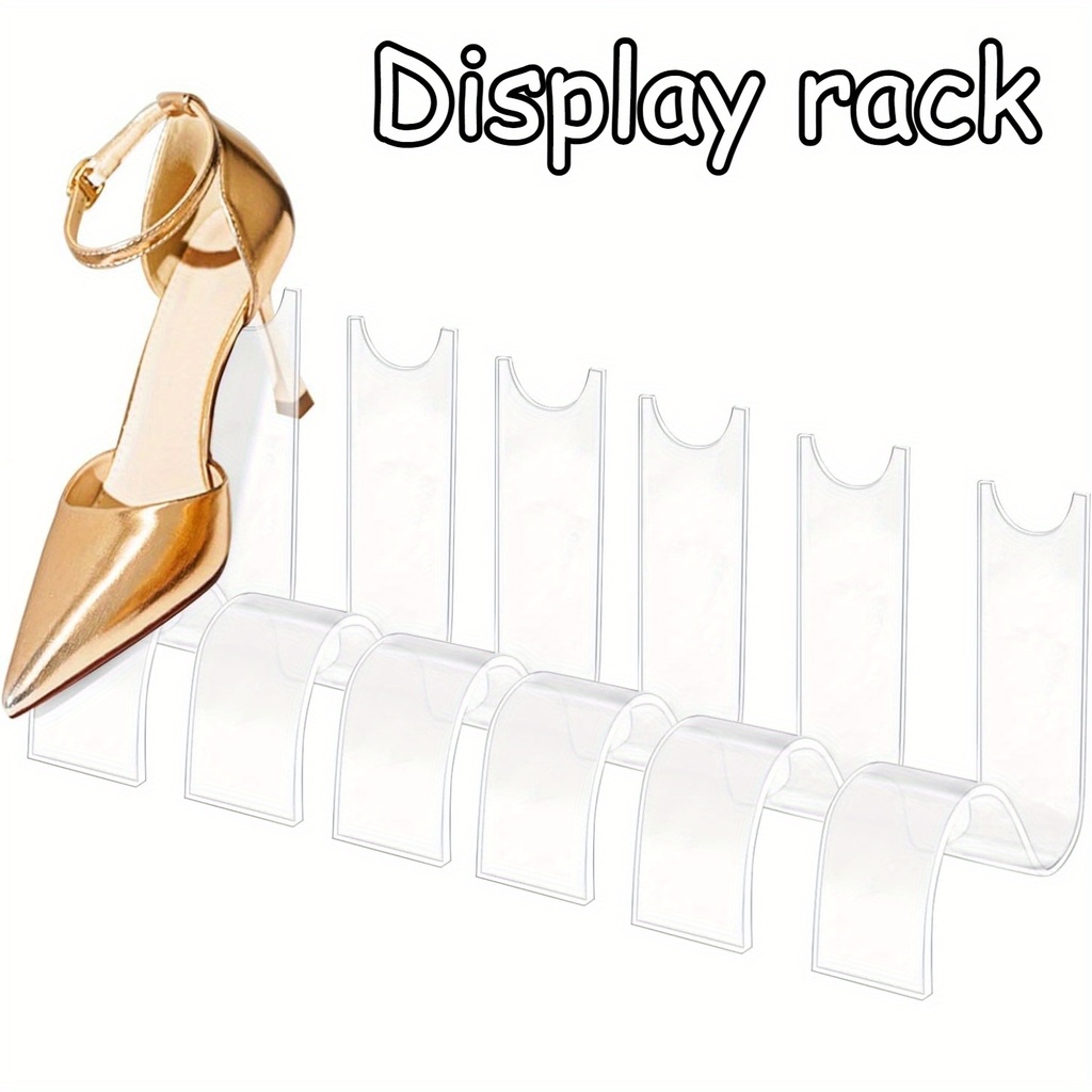 6 Piezas de Soporte para Zapatos Acrílico Transparente, Exhibidor de Zapatos y Sandalias para Tiendas o Hogar