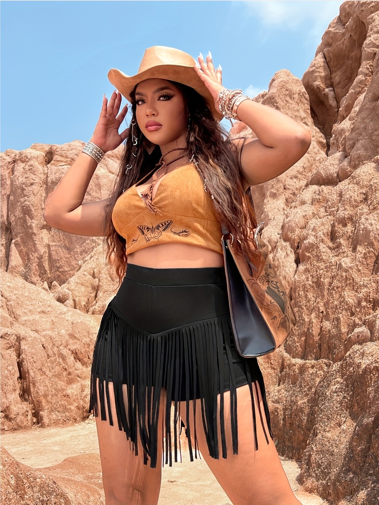 Pantalones Cortos de Franjas de Cintura Alta para Mujer - Shorts Deportivos Elásticos con Dobladillo de Flecos, Tela No Transparente para Gimnasio, Playa, Atuendos Casuales - Pantalones Cortos de Entrenamiento y de Uso Diario para Tallas Grandes, Ropa de Playa, Ropa Deportiva de Moda, Ajuste Cómodo, Amantes de la Moda