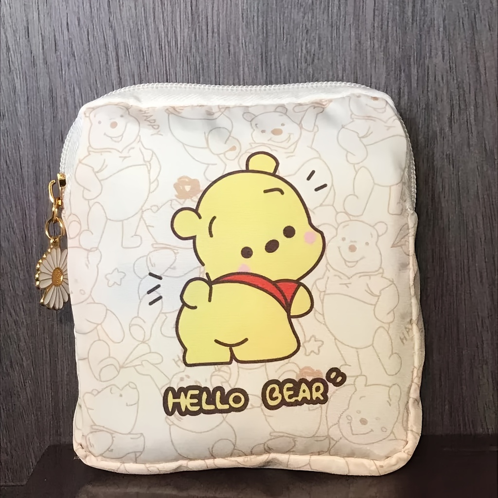 Disney Winnie the Pooh Bolsa Organizadora de Toallas Tía, Estuche Portátil para Compresas de Tela Oxford