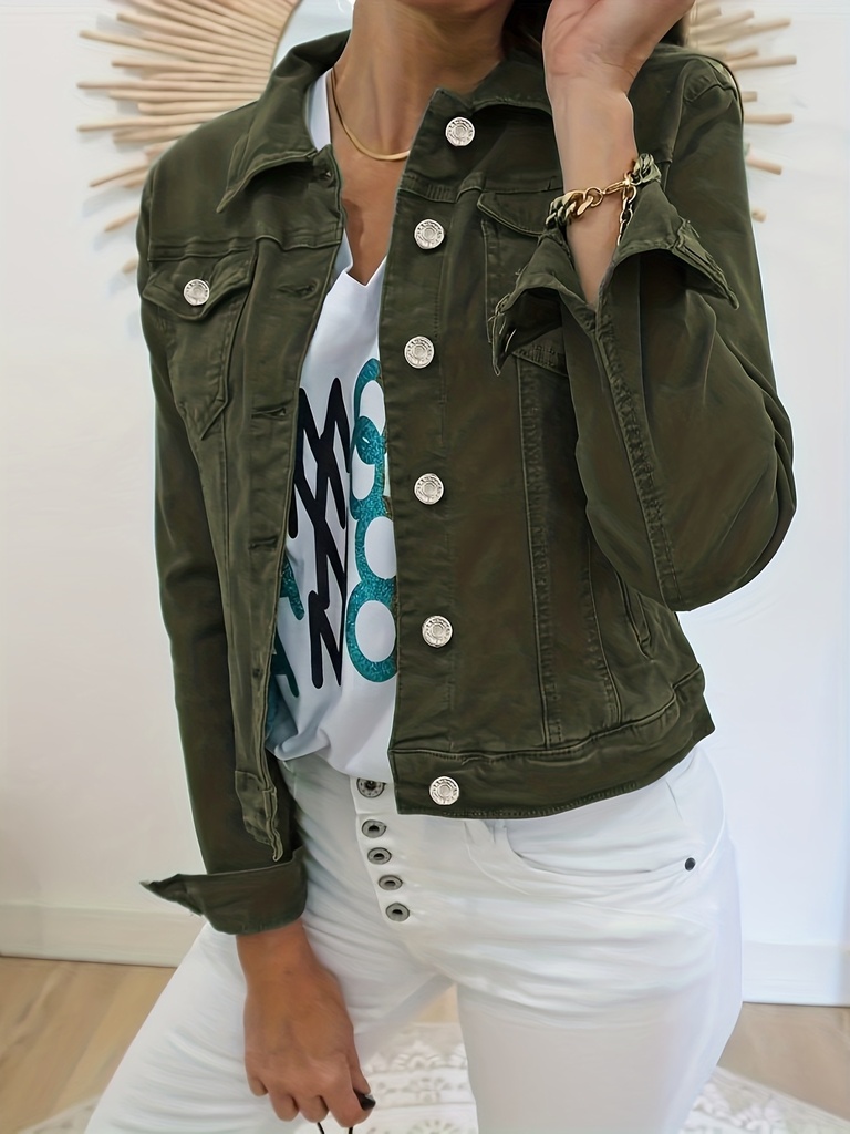Chaqueta de Mujer, Estilo INS con Solapa Pequeña y Diseño de Botonadura Simple - Nueva Colección de Primavera/Otoño, Moda Trendy, Clásica, Cómoda y Versátil para Mujer