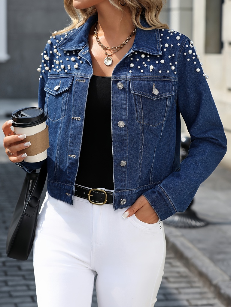 Chaqueta de Mezclilla con Tachuelas para Mujer