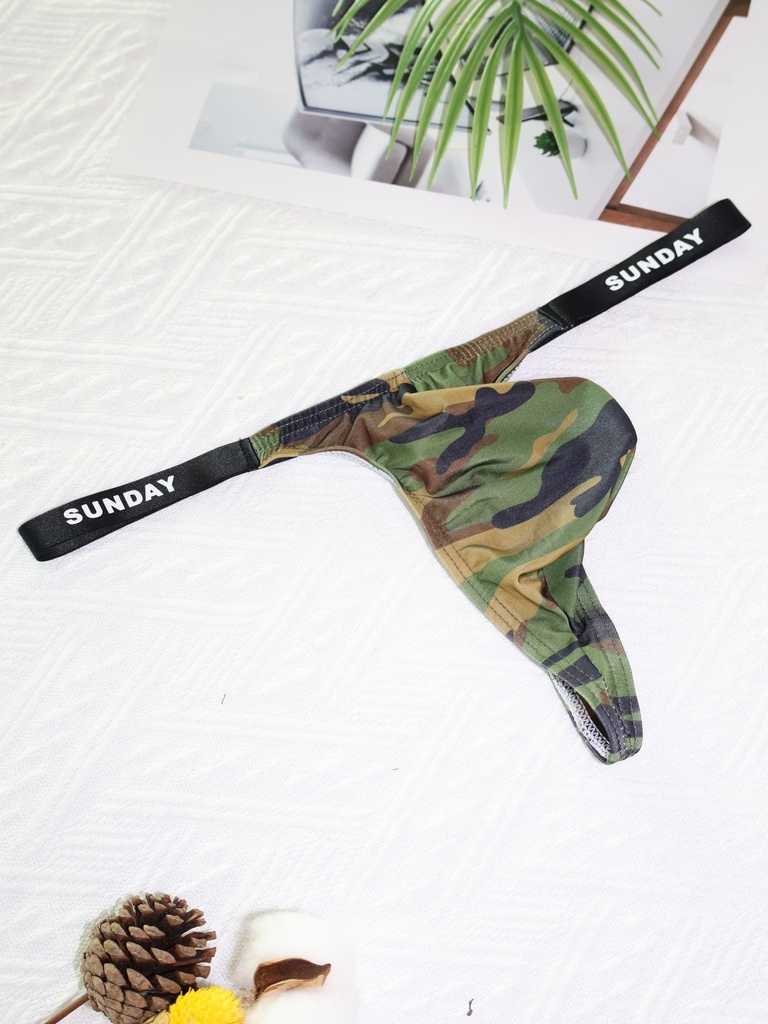 1pz Tangas Estilo T de Camuflaje para Hombre