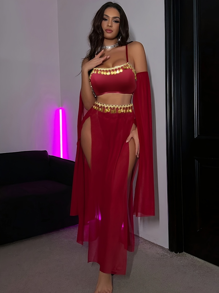 Traje Sexy Europeo y Americano para Mujer, Uniforme de Juego de Roles (Tangas Gratis + 2 Mangas)