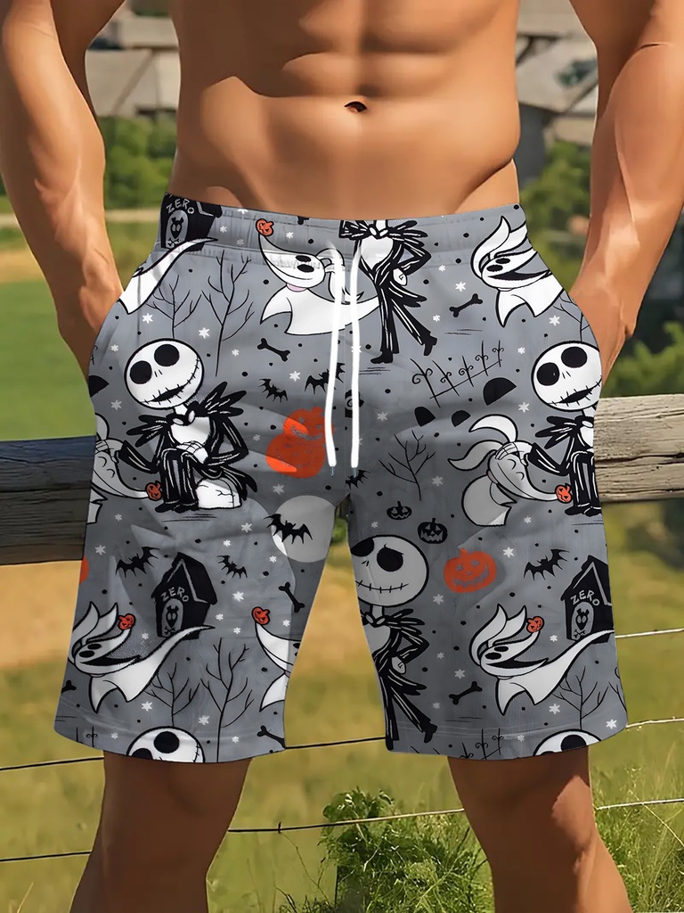 Pantalones cortos de playa para hombre con estampado de vendaje de momia, conjunto divertido para vacaciones.