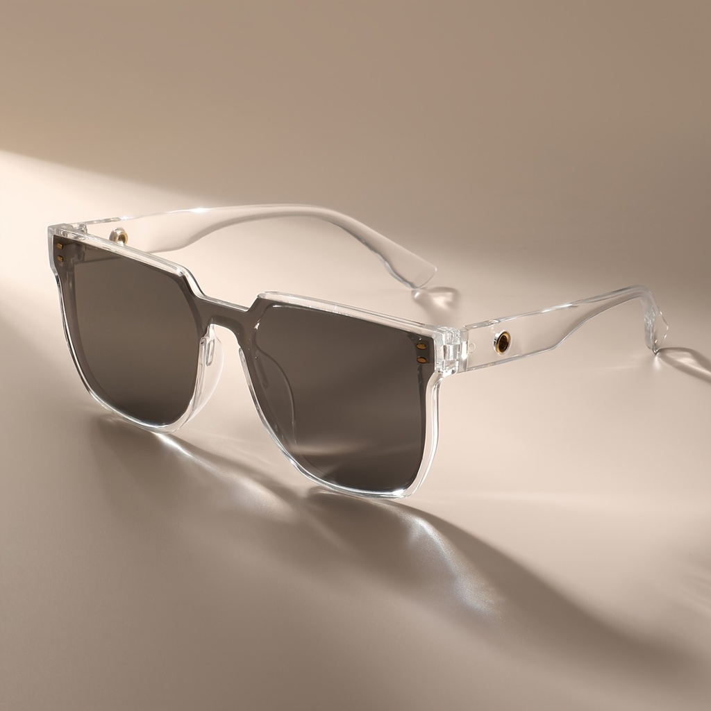 Gafas de moda retro cuadradas para mujer GENUIN MOMENT - Marco grande, acabado metálico plateado, plástico, estilo vintage para un look moderno, accesorio casual y chic, gafas de moda diarias | Gafas cuadradas vintage | Marco de plástico duradero