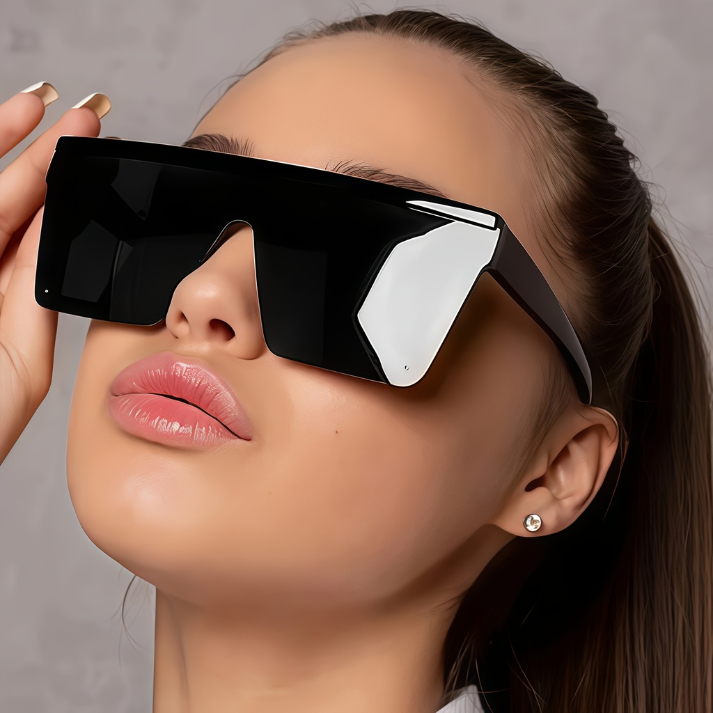 Gafas de Moda de Alta Gama para Mujer con Montura Grande Estilo Europeo y Americano, 1 pieza