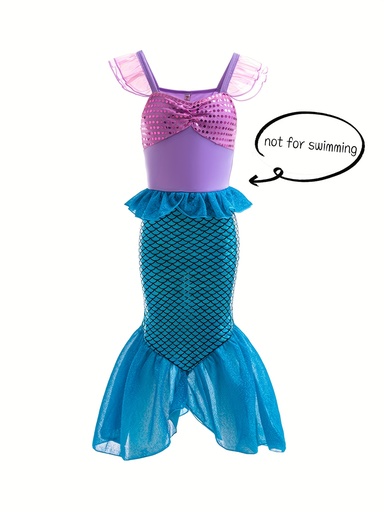 [17593190383319] Vestido de fiesta de sirena para niña