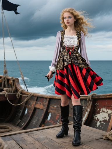 [17599514383296] vestido largo medieval- pirata niña