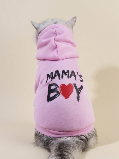 [sp2403069215345160] PETSIN 1 Pieza Sudadera Rosa Con Estampado De Corazón Y Mascota Para Niños Mamá