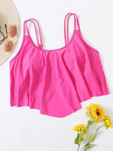 [swswim03201228900] Top bikini con fruncido con abertura