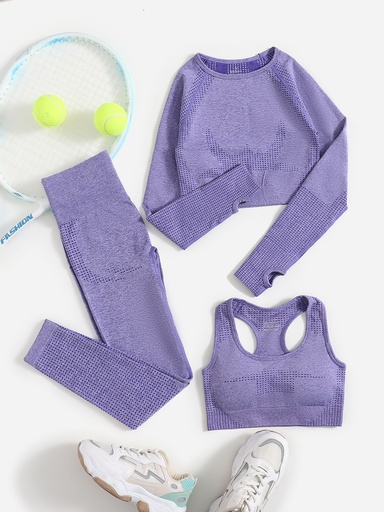 Sujetador deportivo con estiramiento alto inconsútil con camiseta con leggings