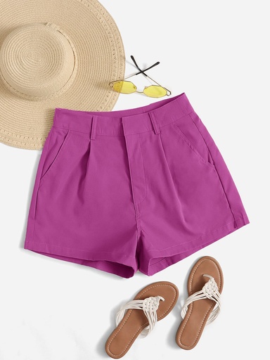 [sw2107081150839292] SHEIN Essnce Shorts de talle alto con fruncido