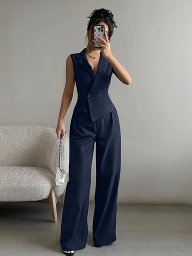 [17594956242614] Traje de moda casual azul marino