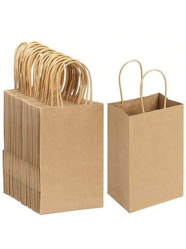 [sh2408071371243411] 10/25 piezas Bolsas de papel kraft, bolsas de embalaje de regalo, bolsas de regalo de Navidad, bolsas de regalo de Navidad con asa para bolsas de regalo de papel kraft para fiestas, bolsas de caramelos de cumpleaños, bolsas de regalo de fiesta