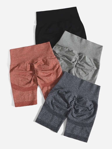 [st2109113055165960] SHEIN Sport Studio 4 piezas de Shorts de ciclista deportivos y elásticos