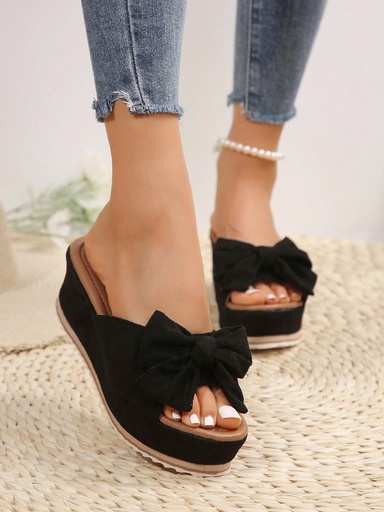 [sx2404201831226606] Sandalias de cuña de plataforma de tacón alto para mujer, cómodas zapatillas negras con suela gruesa, pantuflas de mujer para el verano para mayor comodidad