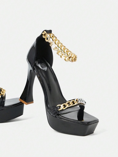 [sx2311042684426293] CUCCOO SZL Sandalias De Tacón Cuadrado Y Punta Cuadrada De Moda Para Mujeres