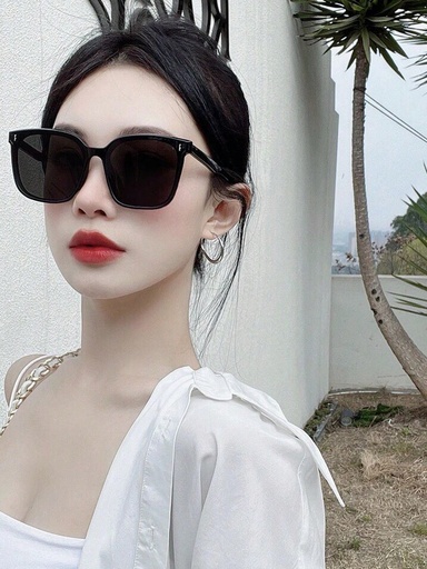 [sj2403265021083228] 1 pieza Gafas de sol con montura extragrande para mujer, adecuadas para conducir y actividades al aire libre, para bloquear rayos ultravioleta y sombra del sol. Accesorios de playa