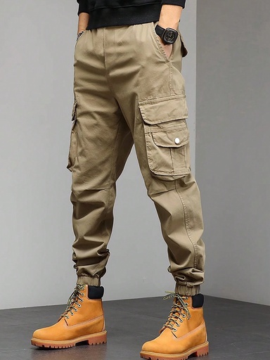 [sm2311061608615665] Manfinity EMRG Pantalones Cargo De Cintura Elástica Para Hombre Con Cordón Y Bolsillos