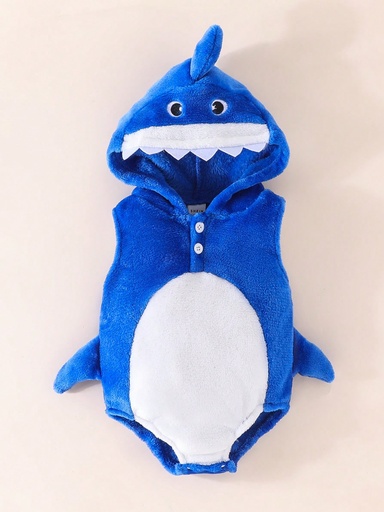 [sa2312197607781661] SHEIN Forro Polar Con Forma De Tiburón Para Bebés Con Capucha, Lindo Y Cómodo Para Uso Informal O De Fiesta En Primavera/verano