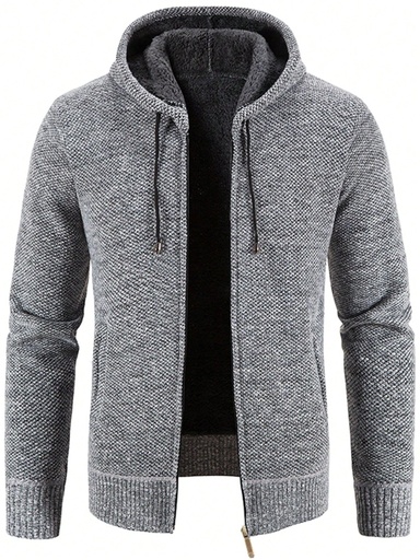 [sm2107240400247172] Manfinity Homme Hombres Cárdigan con diseño con cordón con cremallera delantera