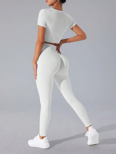 [st2310093156284434] SHEIN Yoga Basic Conjunto Deportivo De Alta Elasticidad Sin Costuras