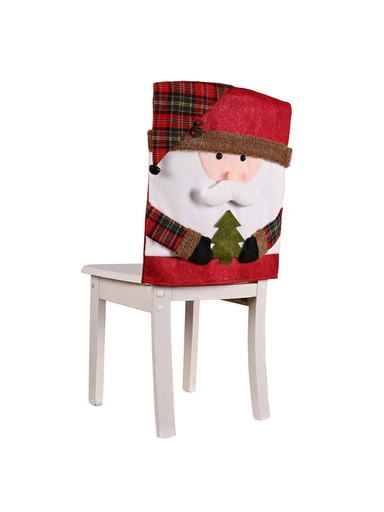 [sh2408125709848189] 1 pieza Funda para silla de decoración navideña, Funda para taburete de nuevo estilo, Funda para silla con muñeca, Decoración de Papá Noel, Muñeco de nieve, Alce, Decoración del hogar, Regalo de Navidad