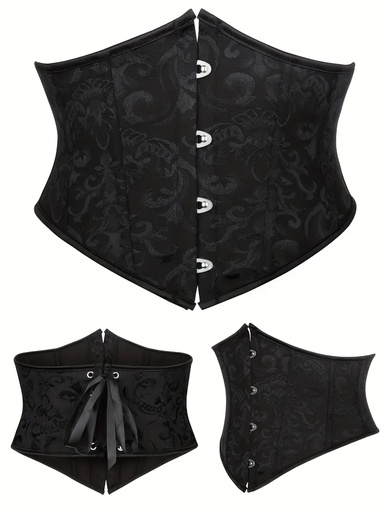 [17598761206569] Corsé Vintage Victoriano para Mujer - Bustier con Huesos y Espalda de Cordones, Cierre Frontal & Diseño Curvo Suave - Entrenador Reductor del Talle en Forma Aguja de Reloj Arena - Lavable a Mano - Clásico /Dorado Grisáceo Blanco Grijo Negra- - Panel Retro de Encaje e Estructura Ósea Definición Intrincada Texturizada como Encae Detalles Botónidos Ideal Para Usar Solo o Superpuesto Corset Plus Size Femenino Top Corsett Con Tirantes Estampado Floral Traje Tipo Corsets