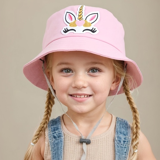 [17599392540599] Sombrero de sol ligero y ajustable para niñas con diseño de unicornio divertido - Tejido transpirable, cuerda antiviento, comodidad para todas las estaciones para juegos al aire libre y ocasiones festivas, accesorio festivo, sombrero divertido para niños, sombrero duradero para niños.