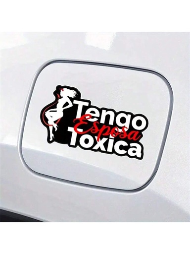 [sh2408050525174625] 1 PIEZA, "Tengo esposa tóxica" Calcomanía removible de PVC - 3" a prueba de agua, a prueba de sol, duradera para portátiles, botellas de agua, coches, ventanas, cascos, paredes y talla grande