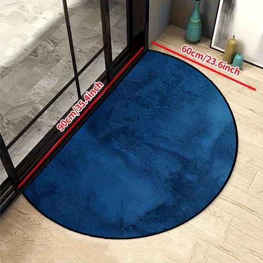 [17600136396935] 1pc Alfombra Antideslizante de Alta Resistencia - Azul Marino Oscuro, Lavable a Máquina para Interior/Exterior, Entrada, Sala, Patio, Accesorio Decorativo, Regalo Ideal para Casa Nueva, Tapete Texturizado, Cubierta de Suelo Elegante, Tela de Alta Calidad, Decoración Hogareña, Eventos y Fiestas