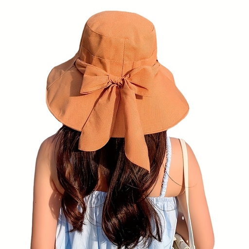 [17592319197829] 1 Sombrero de Verano con Brim Ancho, Nuevo Estilo, Plegable, Trendy, con Rayas, Versátil