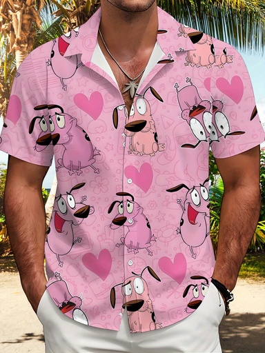 [17603770703744] Camisa de Cuello con Estampado para Hombre